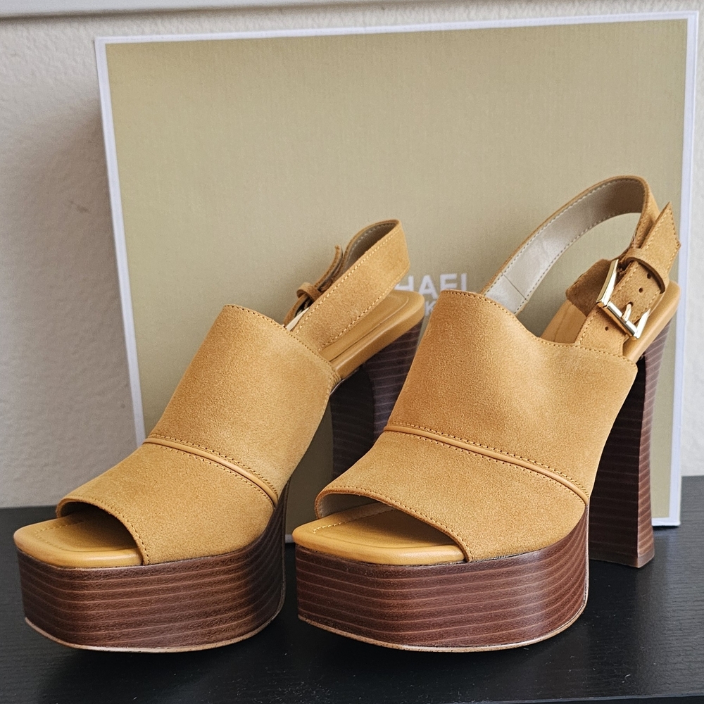 NEW Michael Kors Mustard Platform Heels
